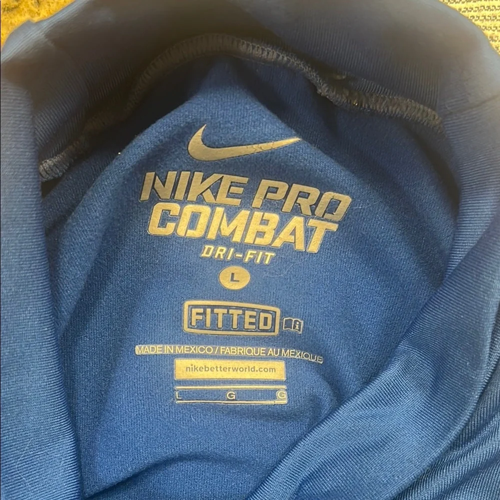 Men’s Nike Long Sleeve Athletic Performance Shirt - Blue - Picture 5 of 5